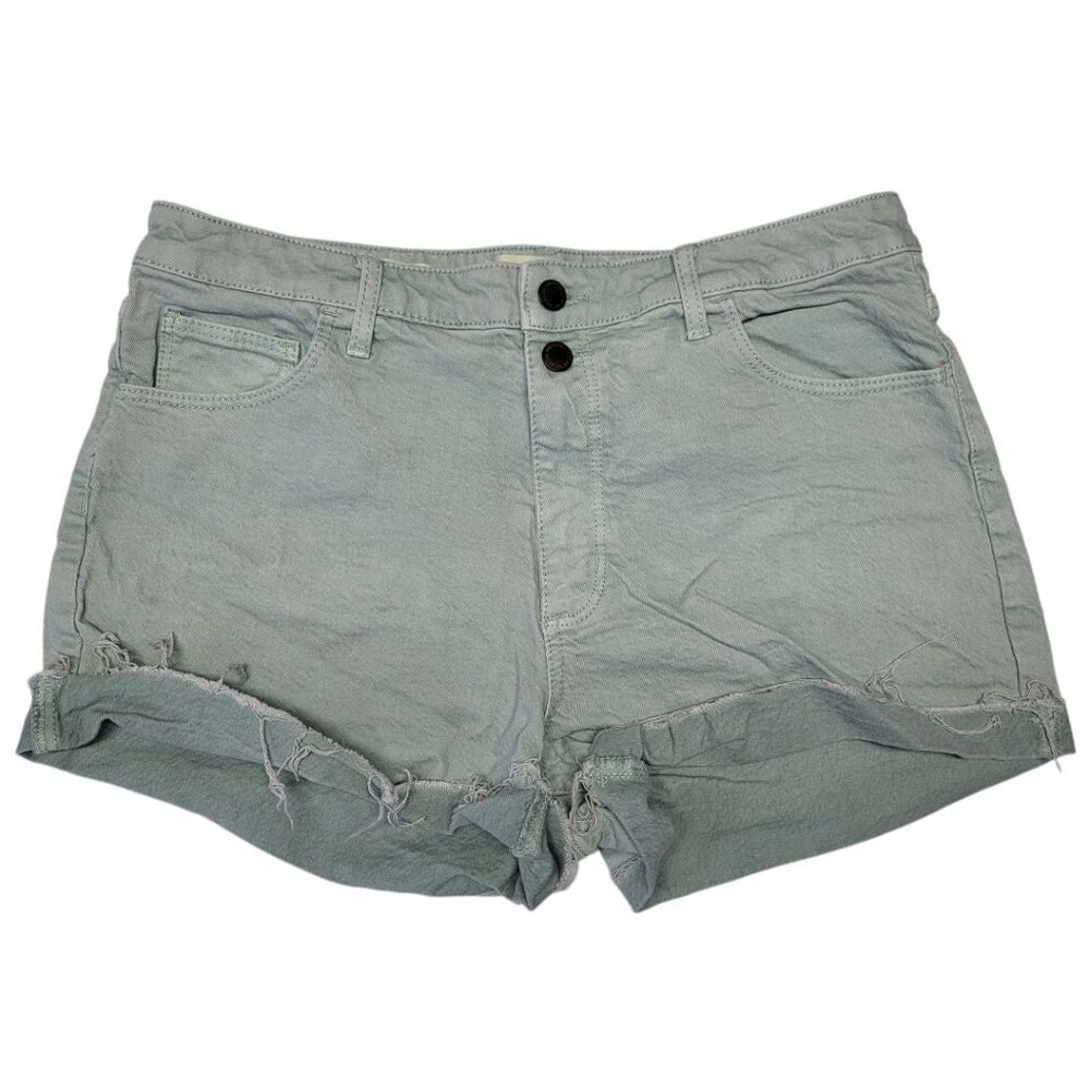 Universal Threads Denim Shorts Distressed Light Green Womens Size‎ 12 31